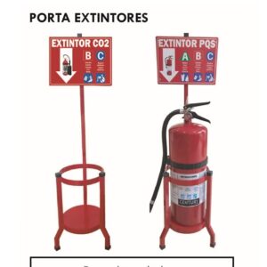 Base Metalica para Extintor PQS/CO2 Color Rojo