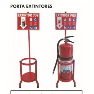 BASE METALICA PARA EXTINTOR PQS/CO2 COLOR ROJO